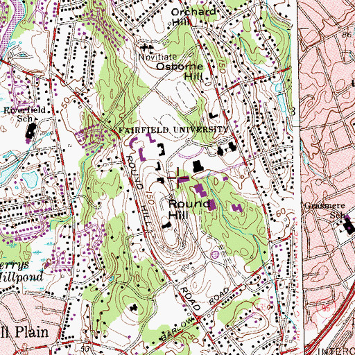 Topographic Map of Pedro Arrupe Campus Ministry Center, CT