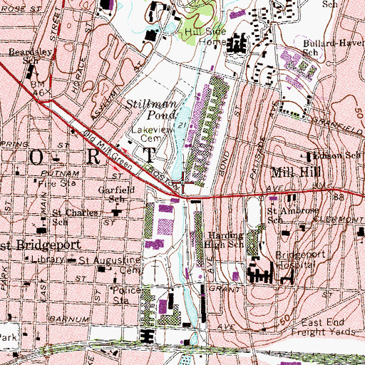 Topographic Map of Pembroke Cemetery (historical), CT
