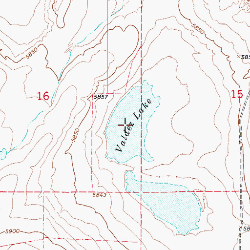 Topographic Map of Valdez Lake, CO