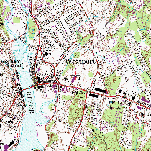 Topographic Map of Playhouse Square Shopping Center, CT
