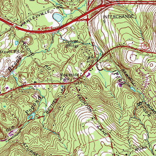 Topographic Map of Pleasant Valley Picnic Area, CT