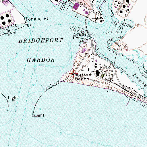 Topographic Map of Pleasure Beach Park, CT