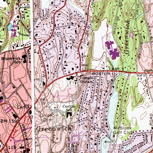 Topographic Map of Putnam Cottage Museum, CT