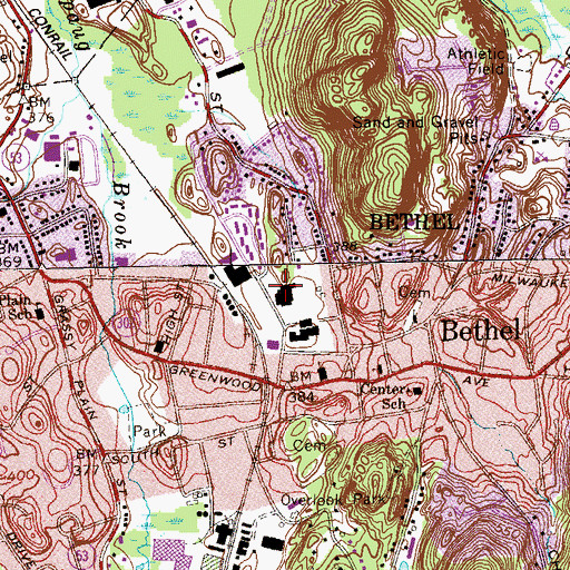 Topographic Map of Ralph M T Johnson School, CT