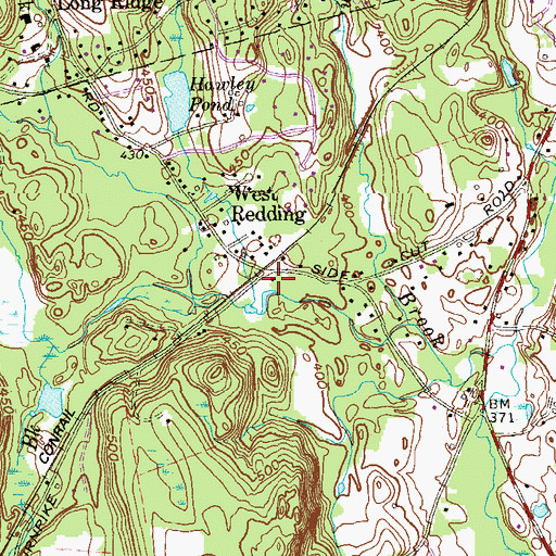 Topographic Map of Redding Station, CT