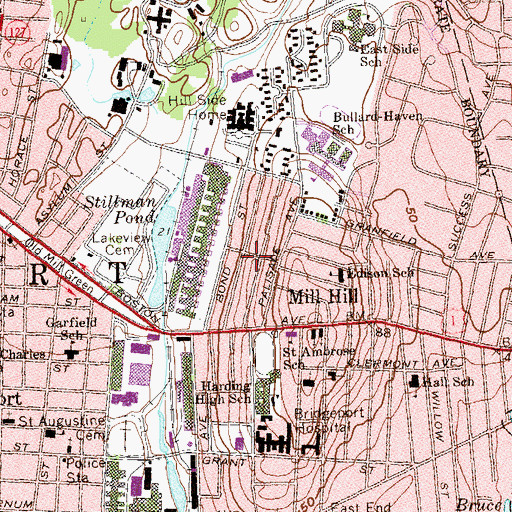 Topographic Map of Remington City Historic District, CT