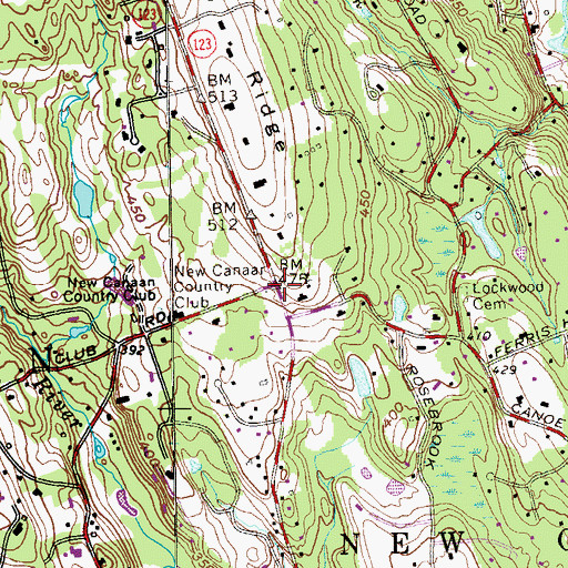 Topographic Map of Richards Corner, CT