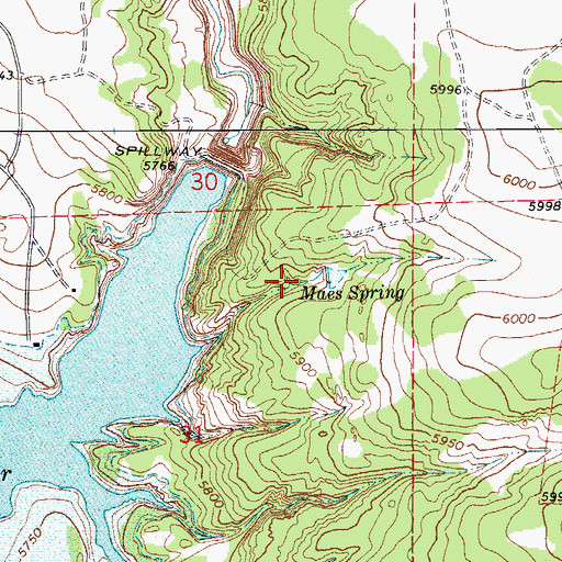 Topographic Map of Maes Spring, CO