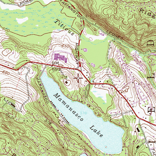 Topographic Map of Richardson Park, CT