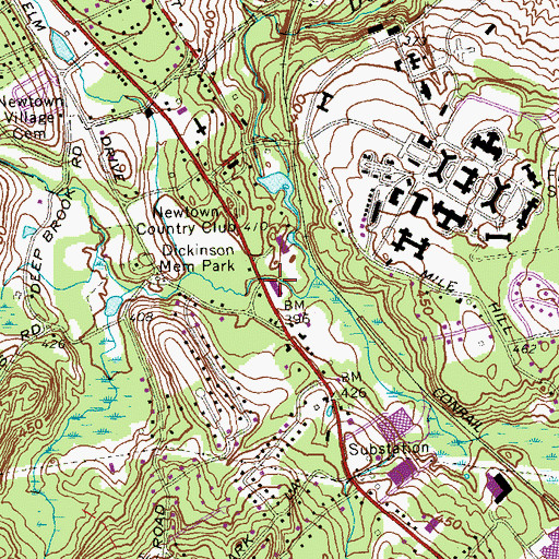 Topographic Map of Rickys Shopping Center, CT