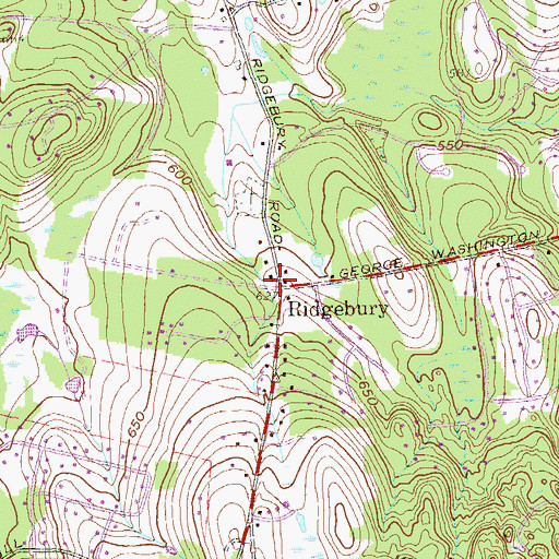 Topographic Map of Ridgebury Congregational Church, CT