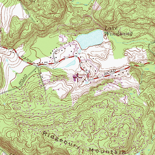 Topographic Map of Ridgebury Elementary School, CT