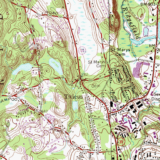 Topographic Map of Ridgefield Christian Center Church, CT