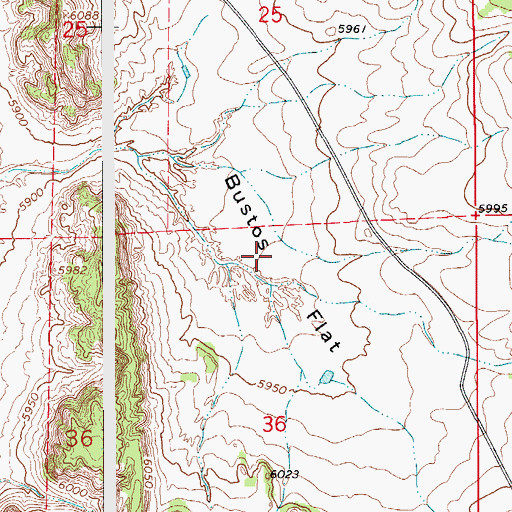 Topographic Map of Bustos Flat, CO