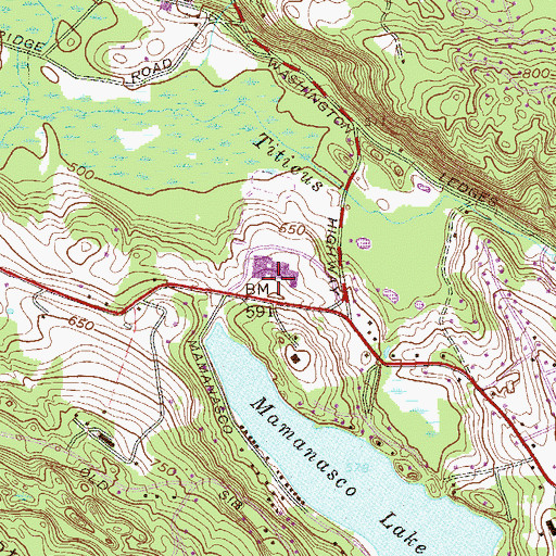 Topographic Map of Ridgefield High School, CT
