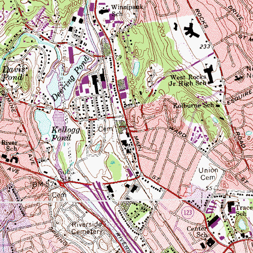 Topographic Map of Riordon Well Station, CT