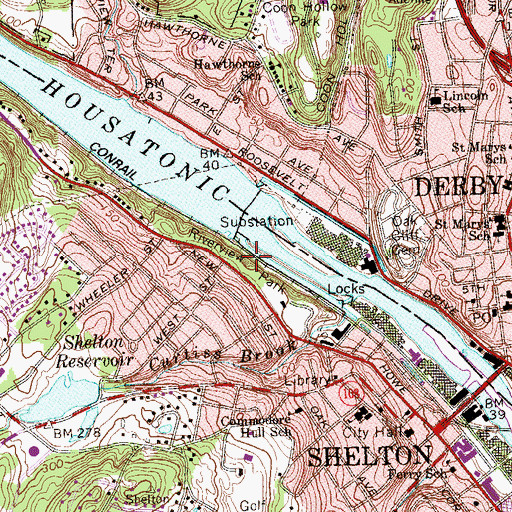 Topographic Map of Riverview Park, CT