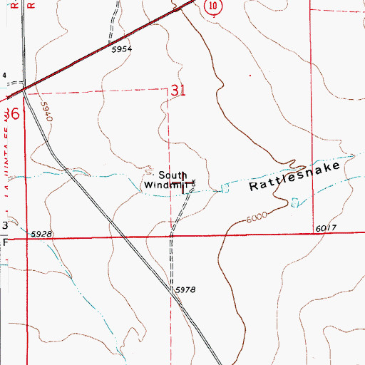 Topographic Map of South Windmill, CO