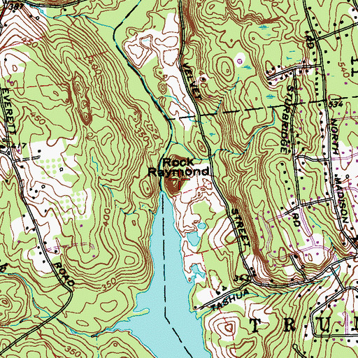 Topographic Map of Rock Raymond, CT