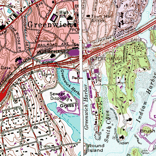 Topographic Map of Roger Sherman Baldwin Park, CT