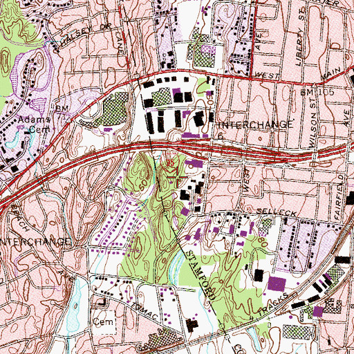 Topographic Map of Rosa Hartman Park, CT