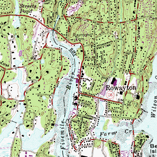 Topographic Map of Rowayton Arts Center, CT