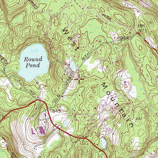 Topographic Map of Sachem Hill Field, CT