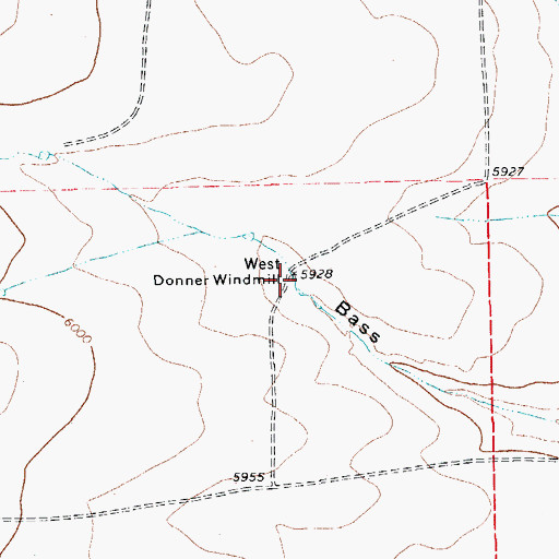 Topographic Map of West Donner Windmill, CO