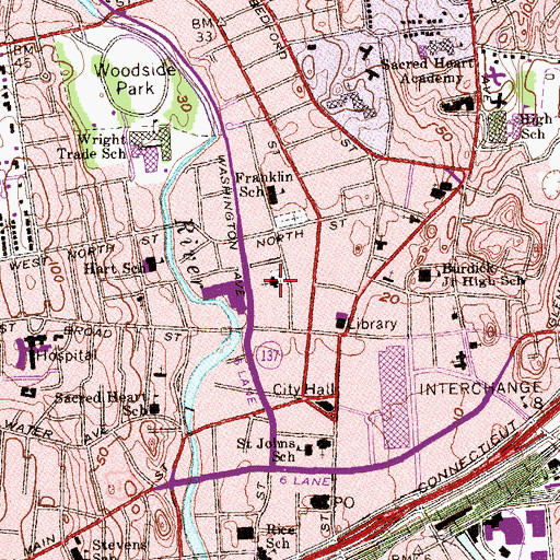 Topographic Map of Saint Andrew Episcopal Church, CT