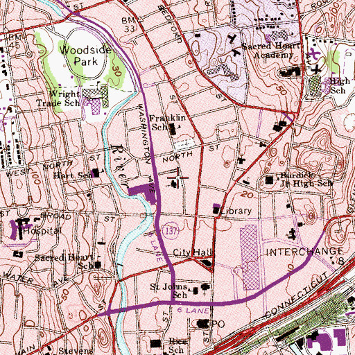 Topographic Map of Saint Andrews Protestant Episcopal Church, CT