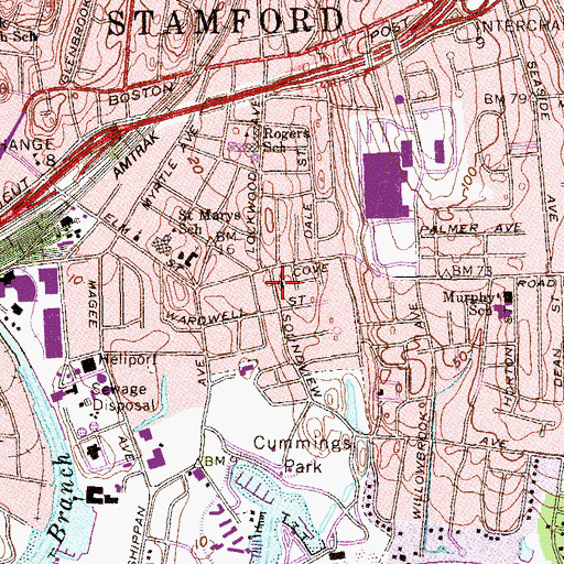 Topographic Map of Saint Benedicts Church, CT