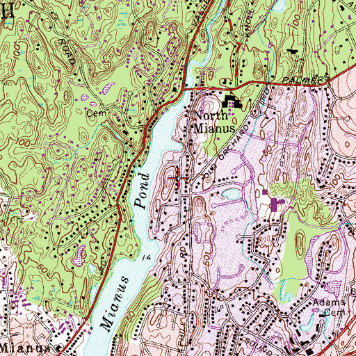Topographic Map of Saint Catherine of Siena Church, CT