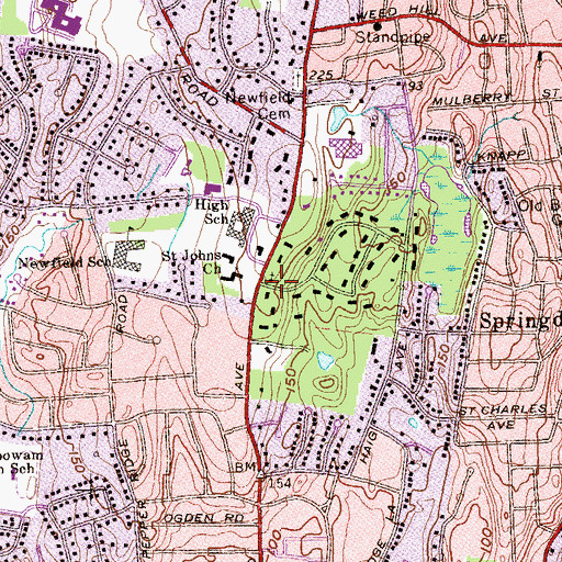 Topographic Map of Saint Gabriel Church, CT