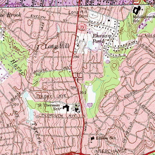 Topographic Map of Saint George Albanian Church, CT