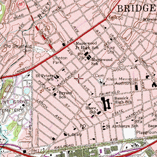 Topographic Map of Saint Georges Episcopal Church, CT