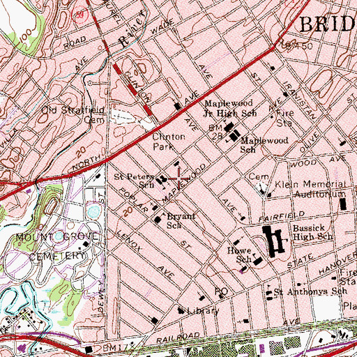 Topographic Map of Saint Georges Roman Catholic Church, CT
