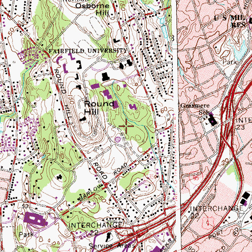 Topographic Map of Saint Ignatius Jesuit Residence, CT