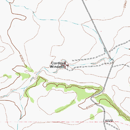 Topographic Map of Cordova Windmill, CO