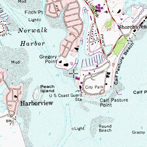 Topographic Map of Saint John Beach, CT