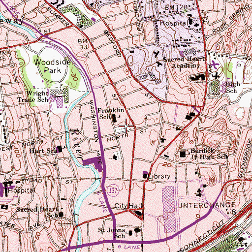 Topographic Map of Northfield Cemetery, CT