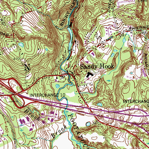 Topographic Map of Saint Johns Episcopal Church, CT