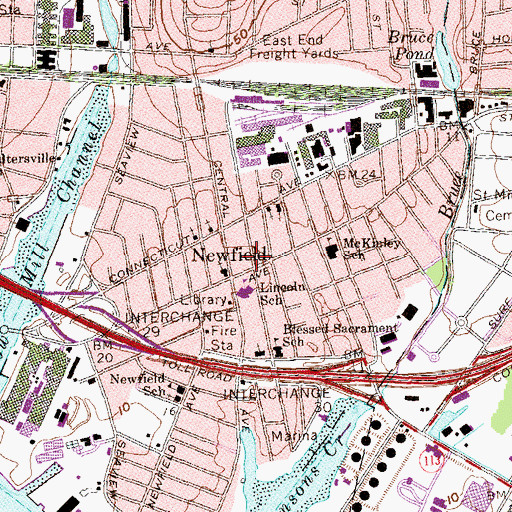 Topographic Map of Saint Joseph of Stratford Church, CT