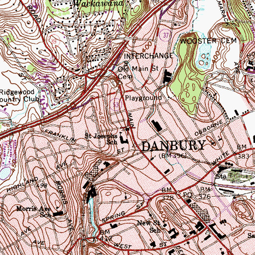 Topographic Map of Saint Josephs Church, CT
