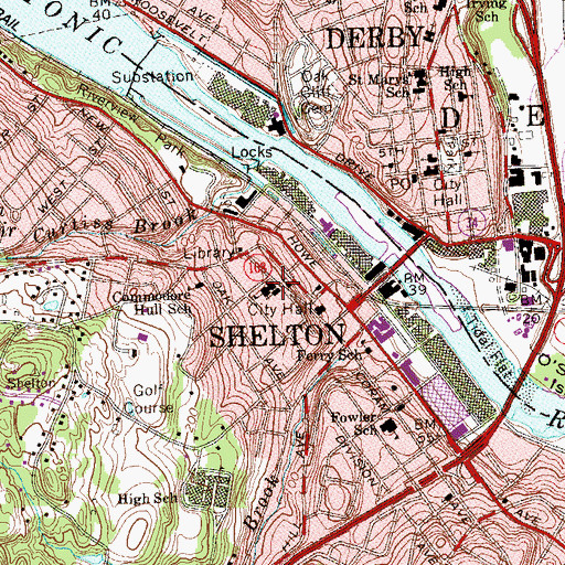 Topographic Map of Saint Josephs Church, CT