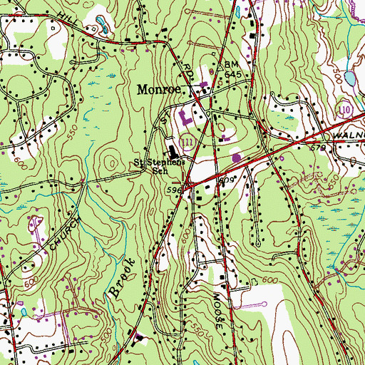 Topographic Map of Saint Jude School, CT