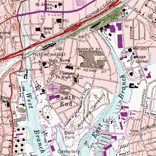 Topographic Map of Saint Lukes Chapel, CT
