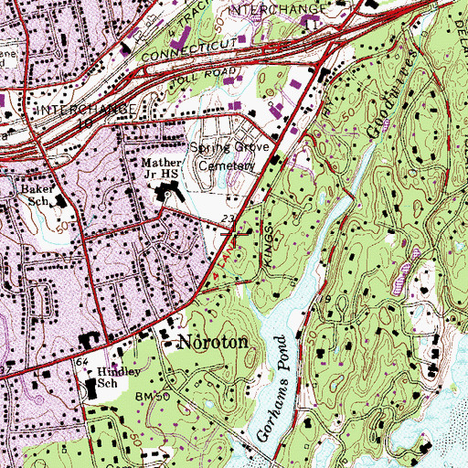 Topographic Map of Saint Lukes Episcopal Church, CT