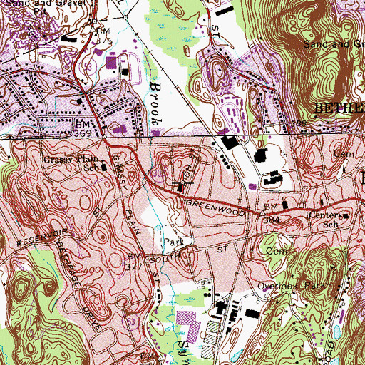 Topographic Map of Saint Marys Church, CT
