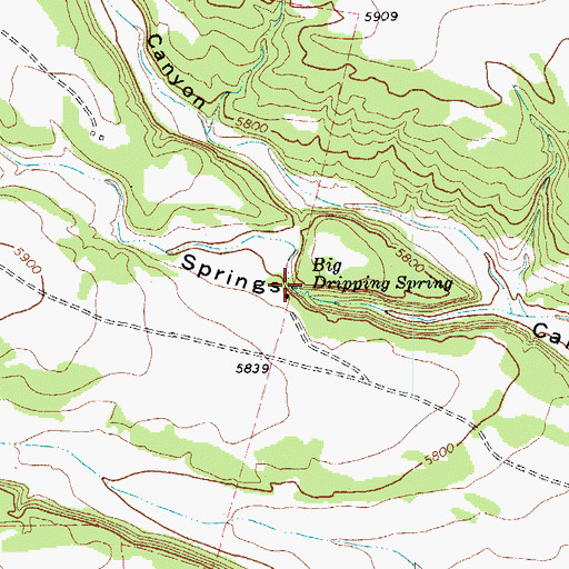 Topographic Map of Big Dripping Spring, CO