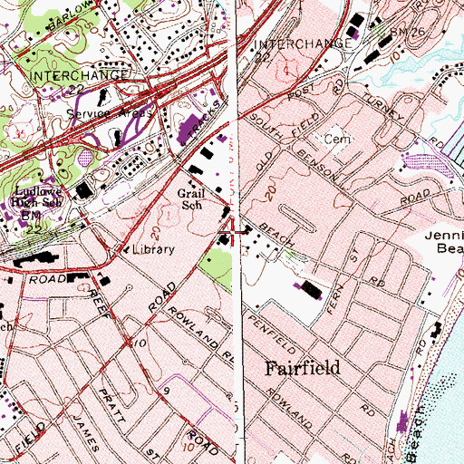 Topographic Map of Saint Pauls Episcopal Church, CT